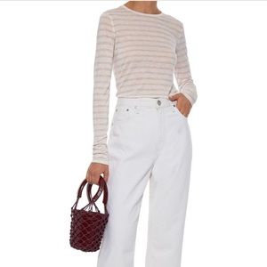 Vince Striped stretch-jersey top